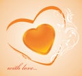 Shining golden heart. Background Royalty Free Stock Photo