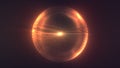 Shining golden plasma sphere with fluid light patterns and warm radiant energy floating in darkness Royalty Free Stock Photo