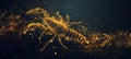 Shining golden scorpio zodiac sign on black background, illustration Royalty Free Stock Photo