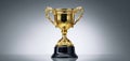 The shining golden trophy representing victory and achievement in competitions. AI generated image Royalty Free Stock Photo