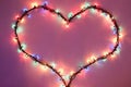 Shining heart on dark pink background Royalty Free Stock Photo