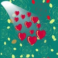 Shining heart heart background. Valentine background. Vector illustration Royalty Free Stock Photo