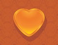 Shining heart on the ornamental background Royalty Free Stock Photo