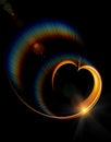 Shining heart with rainbow rays Royalty Free Stock Photo