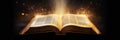 Shining Holy Bible Ancient Book banner illuminated