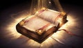 Shining Holy Bible ancient book banner illuminated message