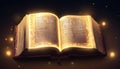 Shining Holy bible ancient book banner lluminated message