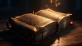Shining Holy Bible - Ancient Book. Generative AI Royalty Free Stock Photo