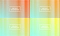 four sets of orange, yellow, pastel blue gradient abstract background. simple, minimal and colorful