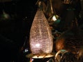 Shining lanterns in khan el khalili souq market with Arabic handwriting on it in egypt cairo Royalty Free Stock Photo