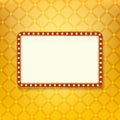 Shining light banner. Retro golden frame with neon lights Royalty Free Stock Photo