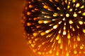 Shining light bulb with firework effect. Royalty Free Stock Photo