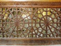 Beautiful Persian wooden geometric decorations inside the dome of Soltanieh