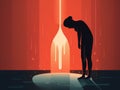 Shining a light on the reality of crying as a sign of extreme fear. . AI generation