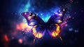 a shining lightning butterfly in the night, wallpaper style, ai generated image