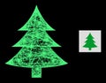 Shining Linear Mesh Fir Tree with Light Spots