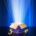 Shining magic gift box. Royalty Free Stock Photo