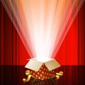 Shining magic gift box. Royalty Free Stock Photo