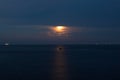Shining moon over Helgoland Royalty Free Stock Photo