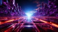 A shining neon tunnel, reminiscent of a hyperspace journey into unknown galax