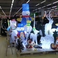 Shining New Year Christmas figures snowmen, animals and trees