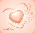 Shining pink heart. Background Royalty Free Stock Photo