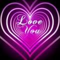 Shining pink hearts with love you Royalty Free Stock Photo