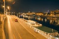 Shining Prague castle and Charles bridge in the night summer time, Czech Republic, Europe, travel tour tourism