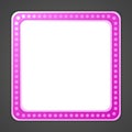 Shining purple blank square retro light banner