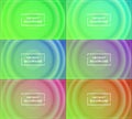 set of blue, purple, pink red and light green radial gradient background with space. simple, blur, modern and color Royalty Free Stock Photo