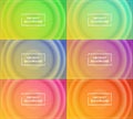 six sets of yellow circle radial abstract background. simple, modern and colorful Royalty Free Stock Photo