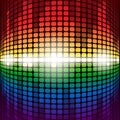 Shining rainbow digital equalizer with flares on Royalty Free Stock Photo