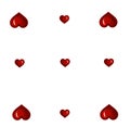 Shining red hearts. Big and small red hearts background. Happy Valentine's Day card Mother's Day Birthday Holidays.