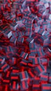 Shining red violet PFAS cubes view from the top. Conceptual background Royalty Free Stock Photo