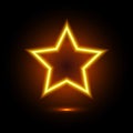 Shining retro neon star. Vintage bright sign board