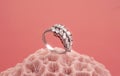 Shining ring on the Coral stone Royalty Free Stock Photo