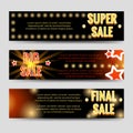 Shining sale horizontal banners template design