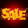 Shining sale on red curtain