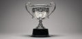 The shining silver trophy celebrating victory and achievement in a prestigious competition. AI generated image Royalty Free Stock Photo