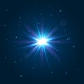 Shining star. Explosion light effect. Lens flare. Vector illustration
