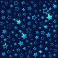 Shining stars seamless pattern. Dark starry sky