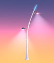 Shining street lamp in colorful sky - 3d illustration