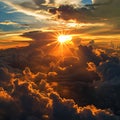 shining sun above the clouds Royalty Free Stock Photo