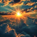 shining sun above the clouds Royalty Free Stock Photo