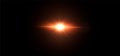 Shining sun with glare and flare in a dark background