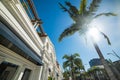 Shining sun over Rodeo Drive Royalty Free Stock Photo