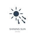 shining sun with rays icon in trendy design style. shining sun with rays icon isolated on white background. shining sun with rays Royalty Free Stock Photo