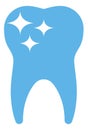 Shining tooth. Healthy clean teeth. Dental whitening symbol