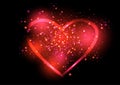 Shining valentines heart. Vector illustration