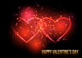 Shining valentines hearts. Vector illustration